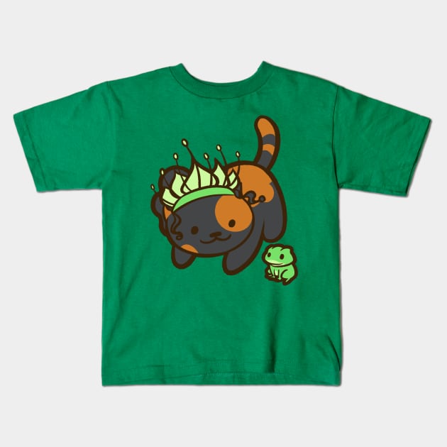 The Kitty and the Frog Kids T-Shirt by Ellador